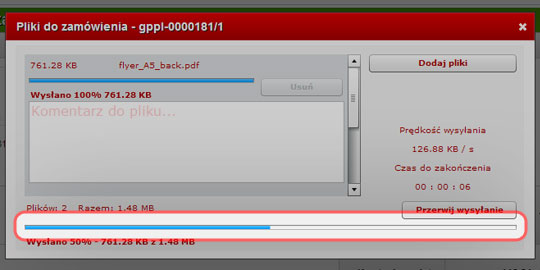 Pomoc: wysyłanie plików pasek postępu